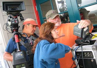 Ron, director Patty Myers and Rex Metz ASC checking out the shot for <b>The List</b>