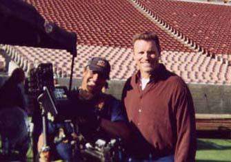 Ron and Raider Hall of Fame great Howie Long, shooting Chevy Trucks