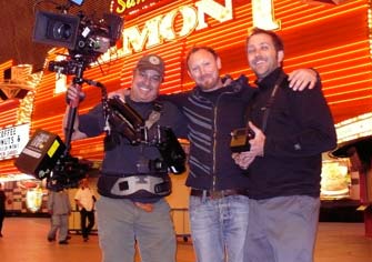 Ron, Cameraman Richard Henkels and Michael Merriman in Las Vegas shooting a commercial with the new Red Cam