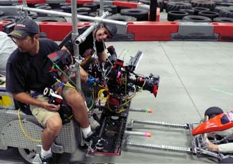 Ron with 1st assistant camera Hiro Fukuda shooting a go cart race for Sarah Silverman. The Slider made quick angle changes easy.