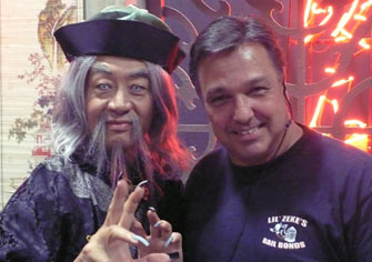George Chueng and Ron goofing around on the set