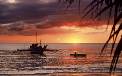 Photo of stunning sunsets on Boracay Beach, Southern Philippine Islands by Ron Veto