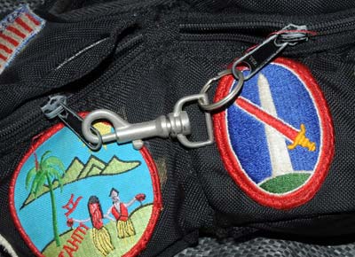 Photo of secured zipper packs by Ron Veto