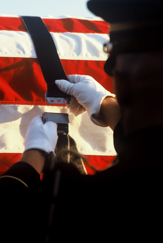 Photo of soldier and casket at Arlington National Cemetery, Virginia by Ron Veto /></div>
<p style=